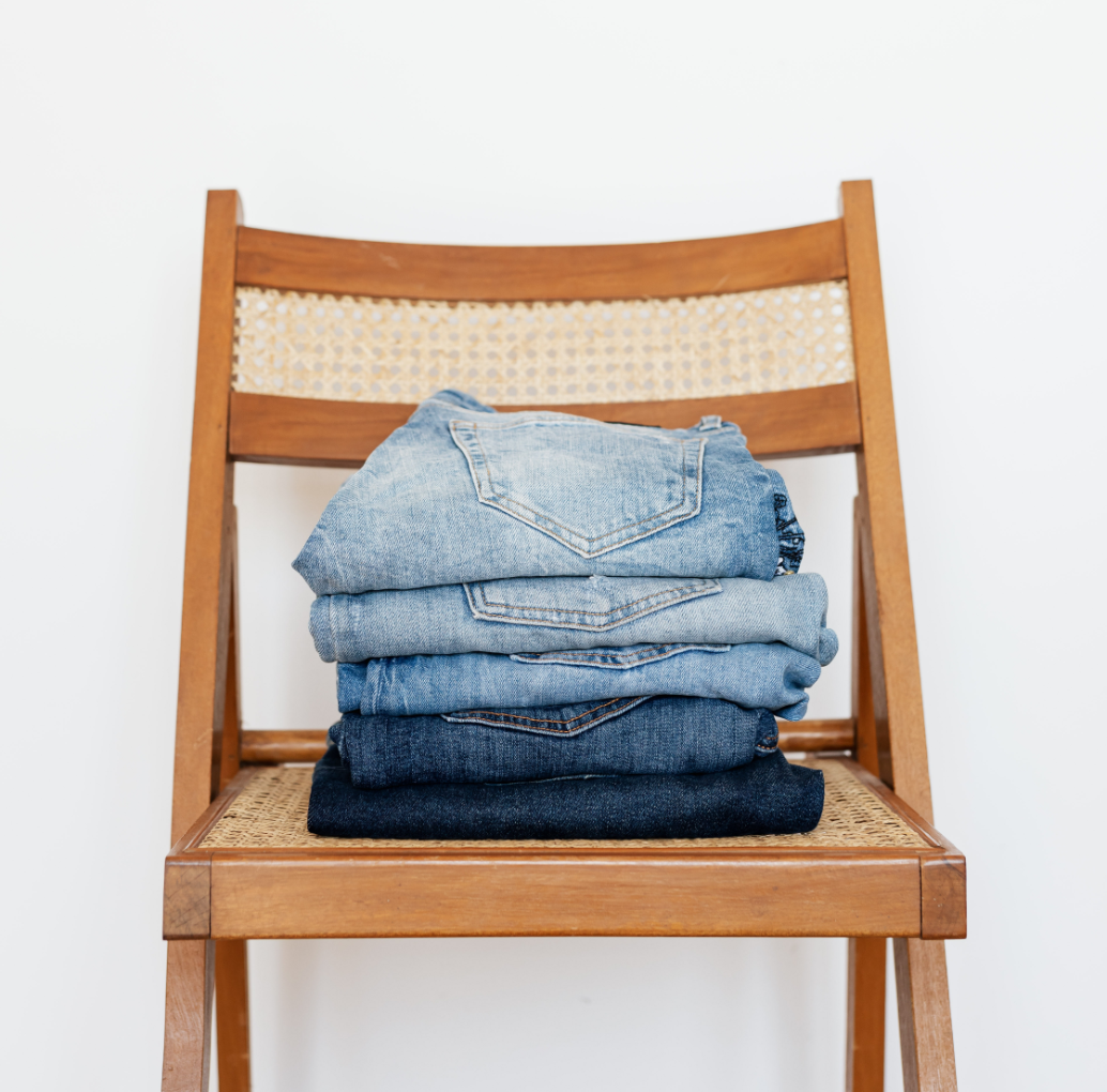 Stacked Jeans on a Chair